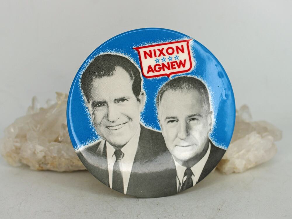 1968 Nixon and Agnew Campaign Pin Back Button